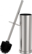 Stain Nickel Toilet Brush and Holder Set Stainless Steel Heavy Duty Toilet Bowl