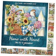 Calendar - Wall Calendar, Jul. 2026 - Dec. 2027, 12" x 24" Open , 2026-2027