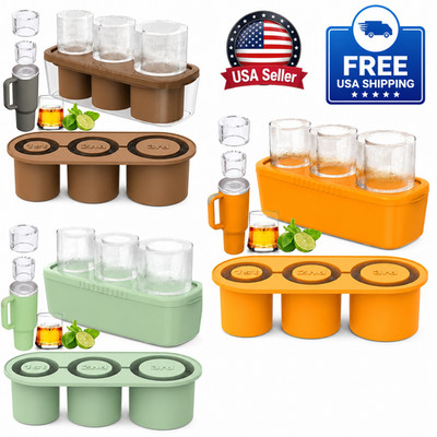 Ice Cube Silicone Tray Mold Maker with Lids Tumbler 30 40 oz Stackable Beverage