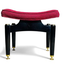 G PLAN STOOL LIBRENZA RANGE MID CENTURY RETRO C1950s FABRIC BRASS AND EBONY