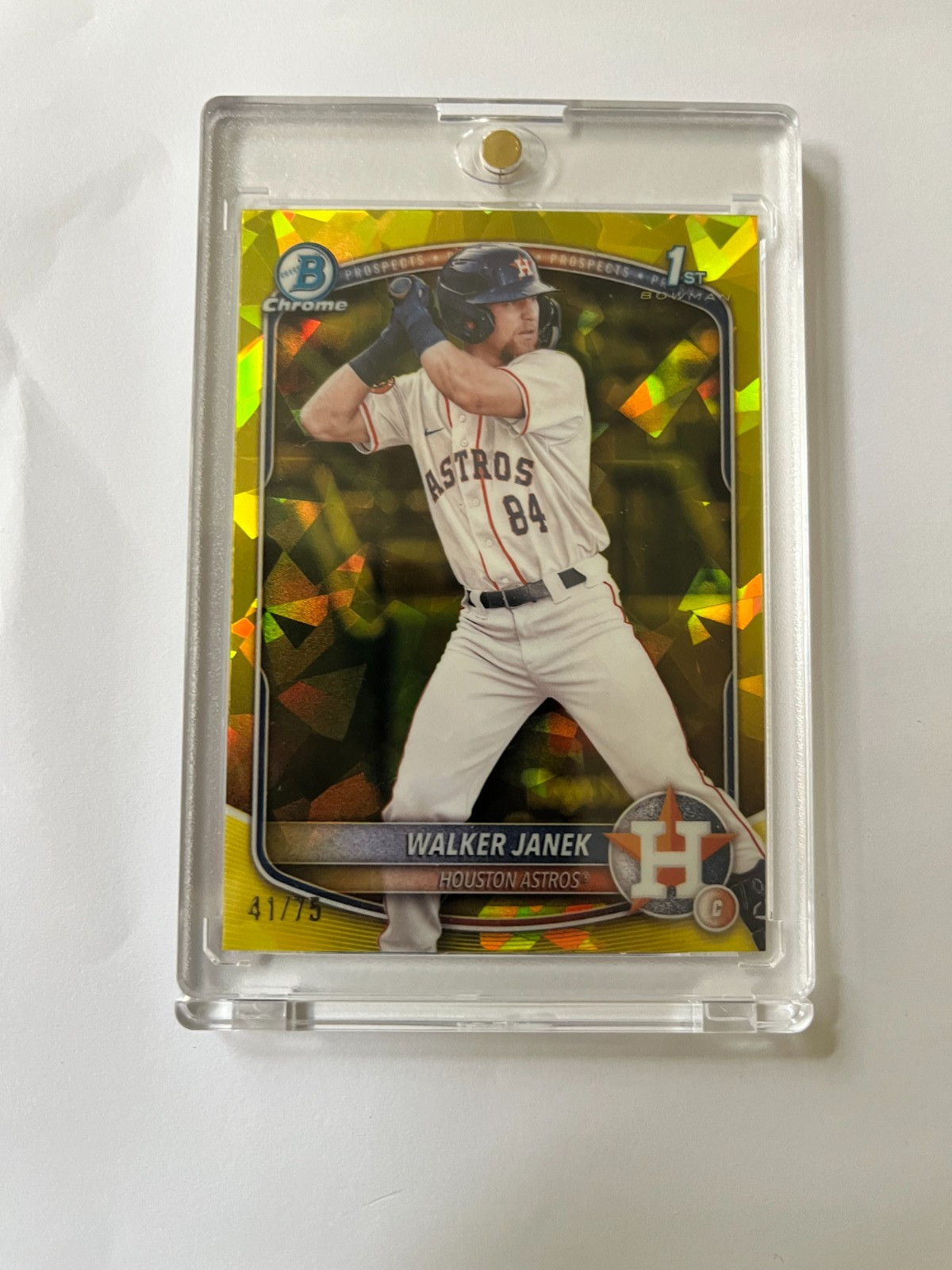 2025 Bowman Chrome 1st Bowman Walker Janek Yellow Ice 41/75 (Houston Astros)
