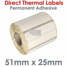 51mm x 25mm Labels for Zebra QL320/QL420 Plus Mobile Printer, 600 per roll