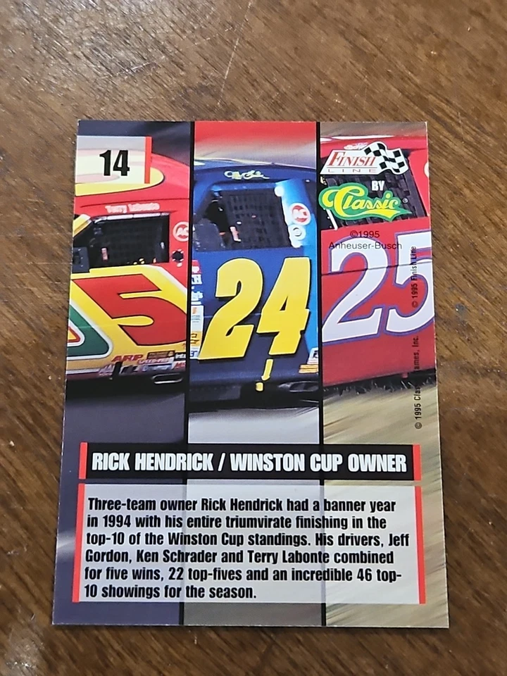 Rick Hendrick #14 Hendrick Motorsports 1995 Finish Line - Image 2 of 2