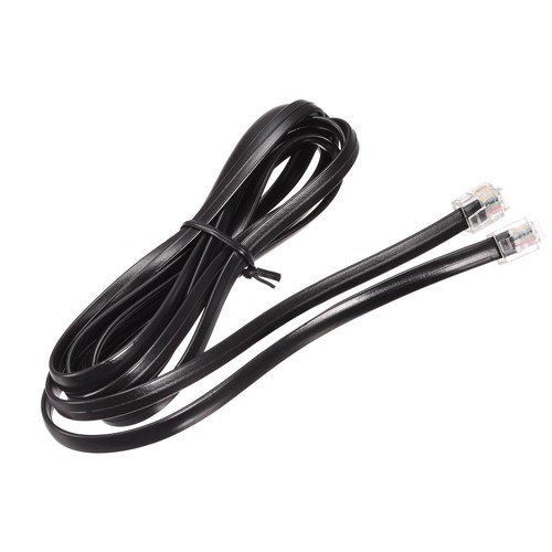 Phone Cord 6.56FT Telephone Cable Phone Line Cord RJ11 6P6C Plugs Black 2pcs - Zdjęcie 4 z 5