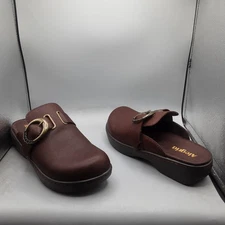 Alegria Women's Osmosis Leather Buckled Slip-On Clogs 7-7.5M EU37 Java