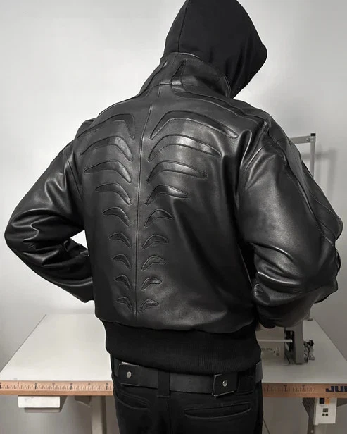 New Luxury Style Full Grain Spanish Lambskin Leather Jacket Vintage style black