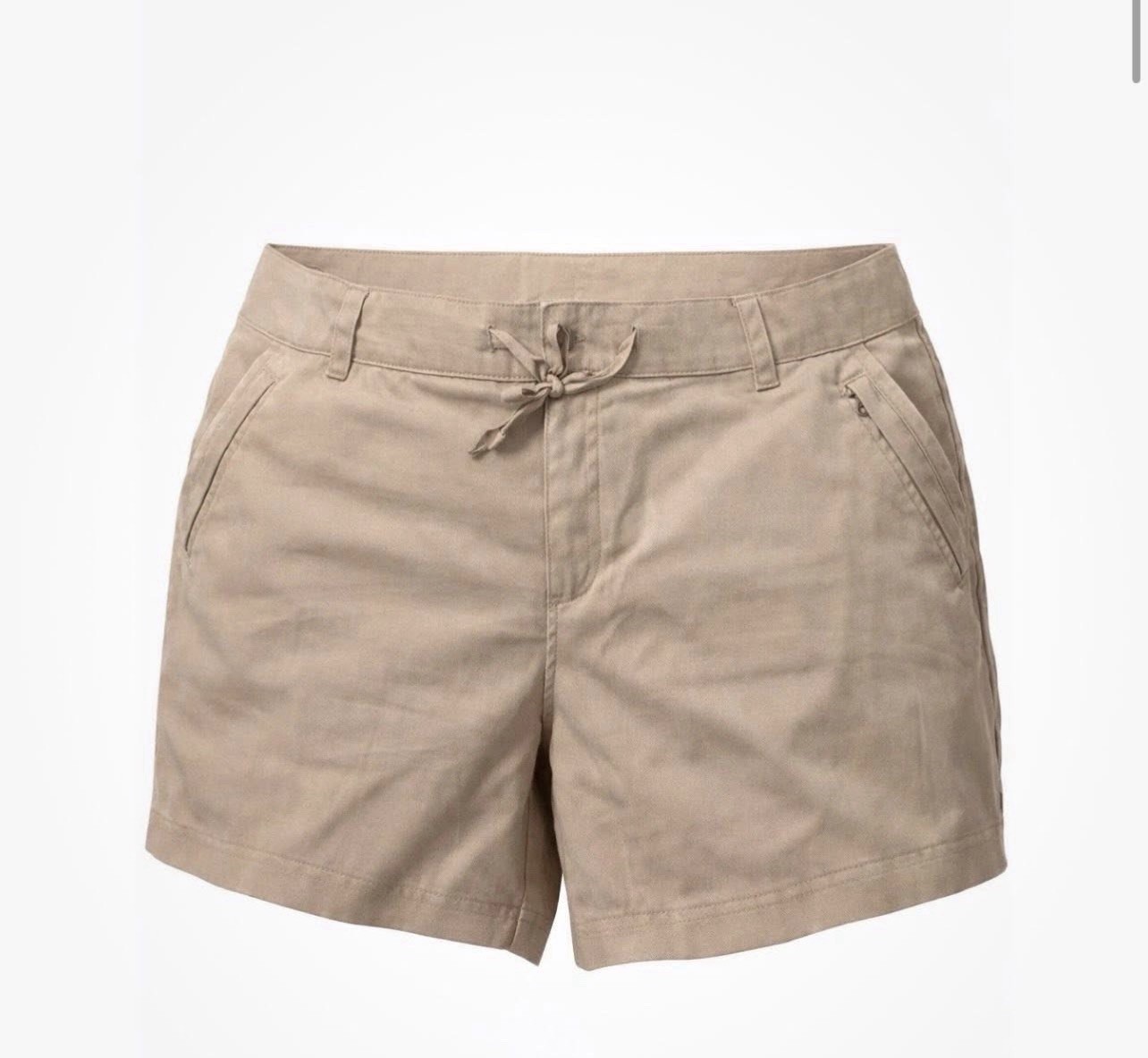 Magellan Outdoors Chino Shorts Women's XXL Beige Cotton Pockets Drawstring