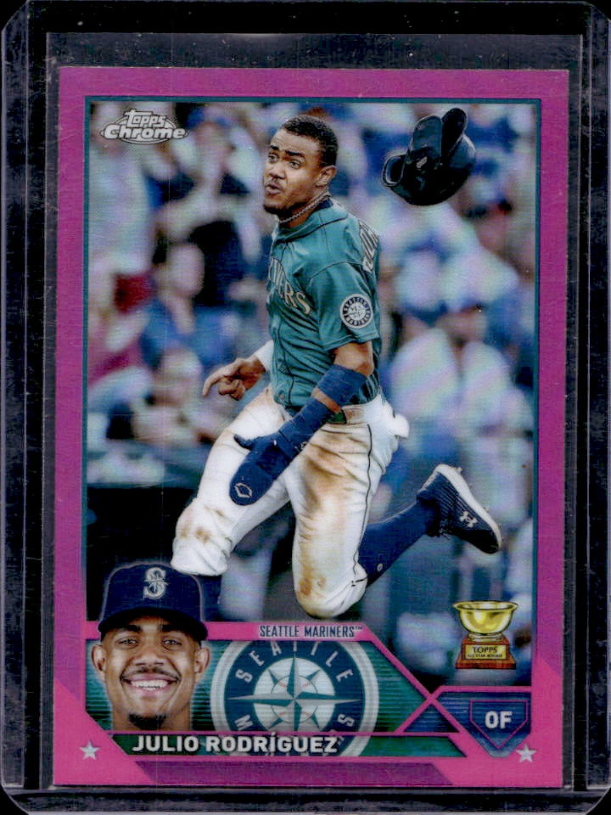 2023 Topps Chrome Julio Rodriguez Pink Refractor #200 Mariners