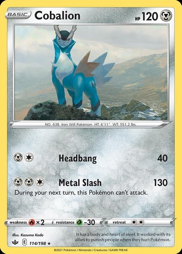 Pokemon Cobalion (114/282) Chilling Reign LP REVERSE HOLO