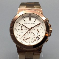 Michael Kors Runway Womens Watch 38mm Gold Tone Chronograph Date New Battery