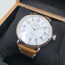 Shinola Runwell white Dial Leather Strap 41 MM