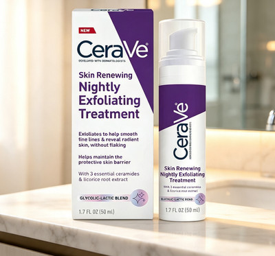CeraVe Nightly Exfoliating Treatment Skin Renewing 1.7 Fl Oz (Pack of 1)