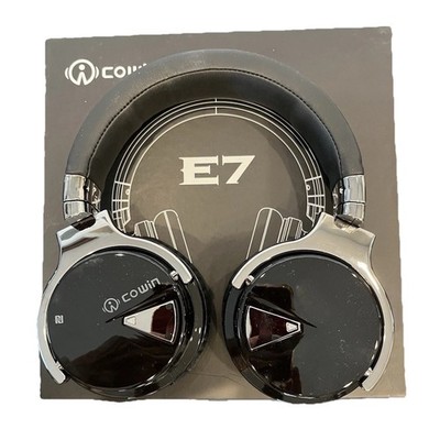 Cowin E7 Black Headband Over-Ear Headphones with Carrying Pouch