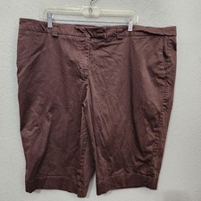 George Woman Stretch Brown Bermuda Shorts Size 16W Cotton Blend