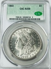 1903 P Morgan Silver Dollar CAC AU58 Better Date Morgan