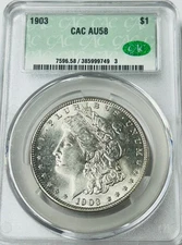 1903 P Morgan Silver Dollar CAC AU58 Better Date Morgan