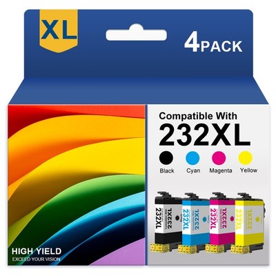 232XL Ink Replacement for Epson WF-2930 WF-2950 XP-4200 XP-4205 Printers Ink-4PK