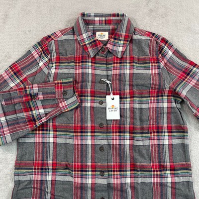 Marine Layer Viola Relaxed Flannel Shirt Women XS Rainbow Plaid LS NWT $125