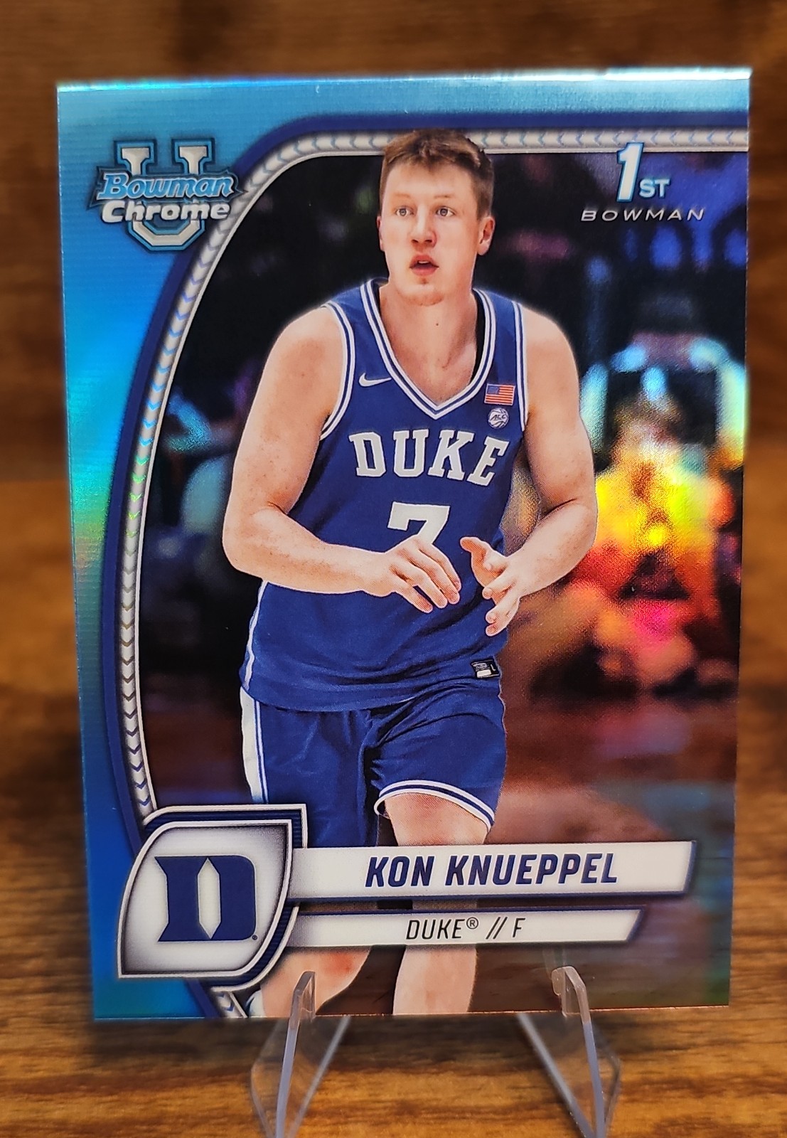 2024-25 Bowman University Chrome - Kon Knueppel #48 Sky Blue Refractor (RC)