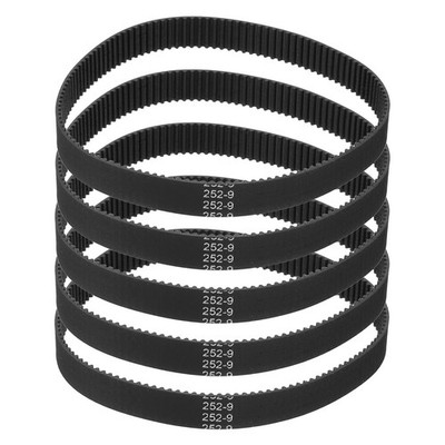 252mm GT-2 Timing Belt, 5pcs 9mm Width 2mm Pitch 3D Printing Closed Loop, Black