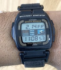 CITIZEN Shock Sensor D131-312945 Retro Digital Watch 1980s Skier