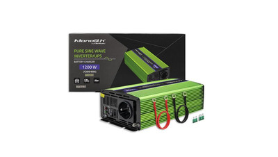 Qoltec Przetwornica napięcia Monolith ładowanie baterii UPS 600W 1200W 12V na 23