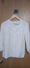 Lauren Conrad Women's Blouse Size Small Button Up Creamy Pink Color Lace