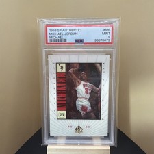 1998-99 SP Authentic MICHAEL #M6 Michael Jordan Chicago Bulls HOF PSA 9 Mint