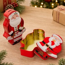 Tinplate Storage Box with Holiday Motif for Cookies Candy Tokens 15.5x5.5x24cm