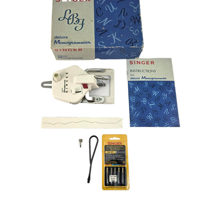 Vintage Singer Deluxe Monogrammer Embroiderer Slant Shank Needle Zig Zag Sewing