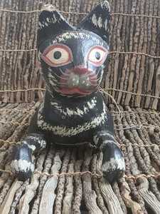 Folk Art Cat Strings To Hang 9" Length