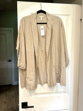 Eileen Fisher Beige Organic Linen Jacket Size...