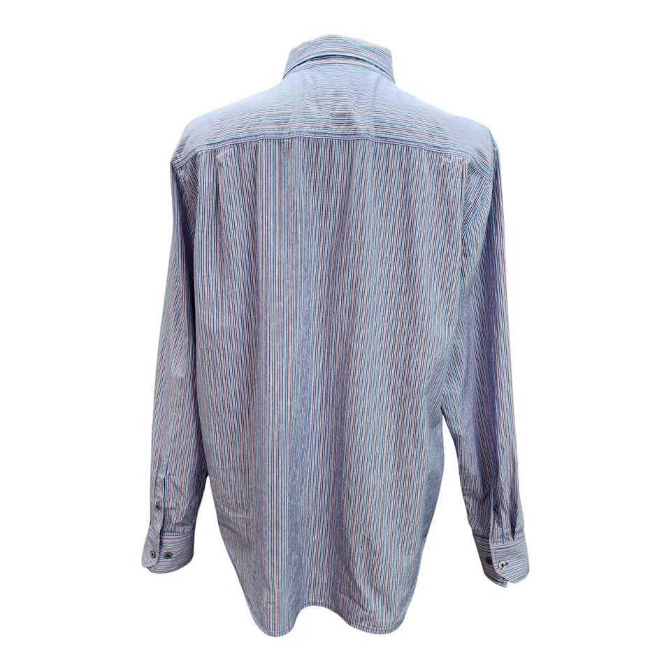 Camisa de Vestir Tommy Bahama Hombres XLARGE Rojo Azul Rayas Botones Carrera Informal Foto 3 de 4