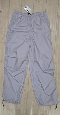 H&M Divided Parachute Pants Cinch Waist/Cuffs Articulated Knees Gray XXS