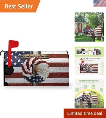 Durable Oxford Fabric Patriotic Mailbox Cover - 21x18 Magnetic and Reusable