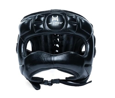 HIT N MOVE Face Saver Boxing Headgear Black Training & Sparring S/M 22.5 In