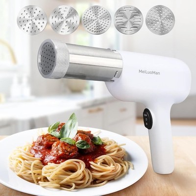Handheld Electric Automatic Pasta Noodle Ramen Maker 8-in-1 Cordless Press