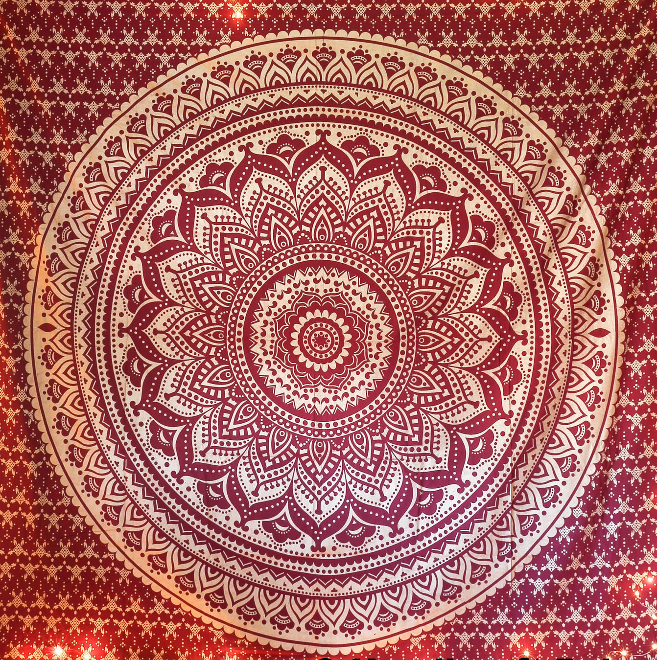Indian Gold Ombre Mandala Tapestry Hippie Wall Hanging Bohemian Dorm ...