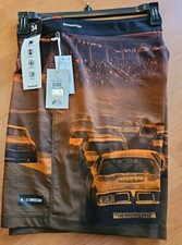 Hurley Men's Eco NASCAR FinishLine 18  Boardshorts Brown Multi Sz 34 NEW