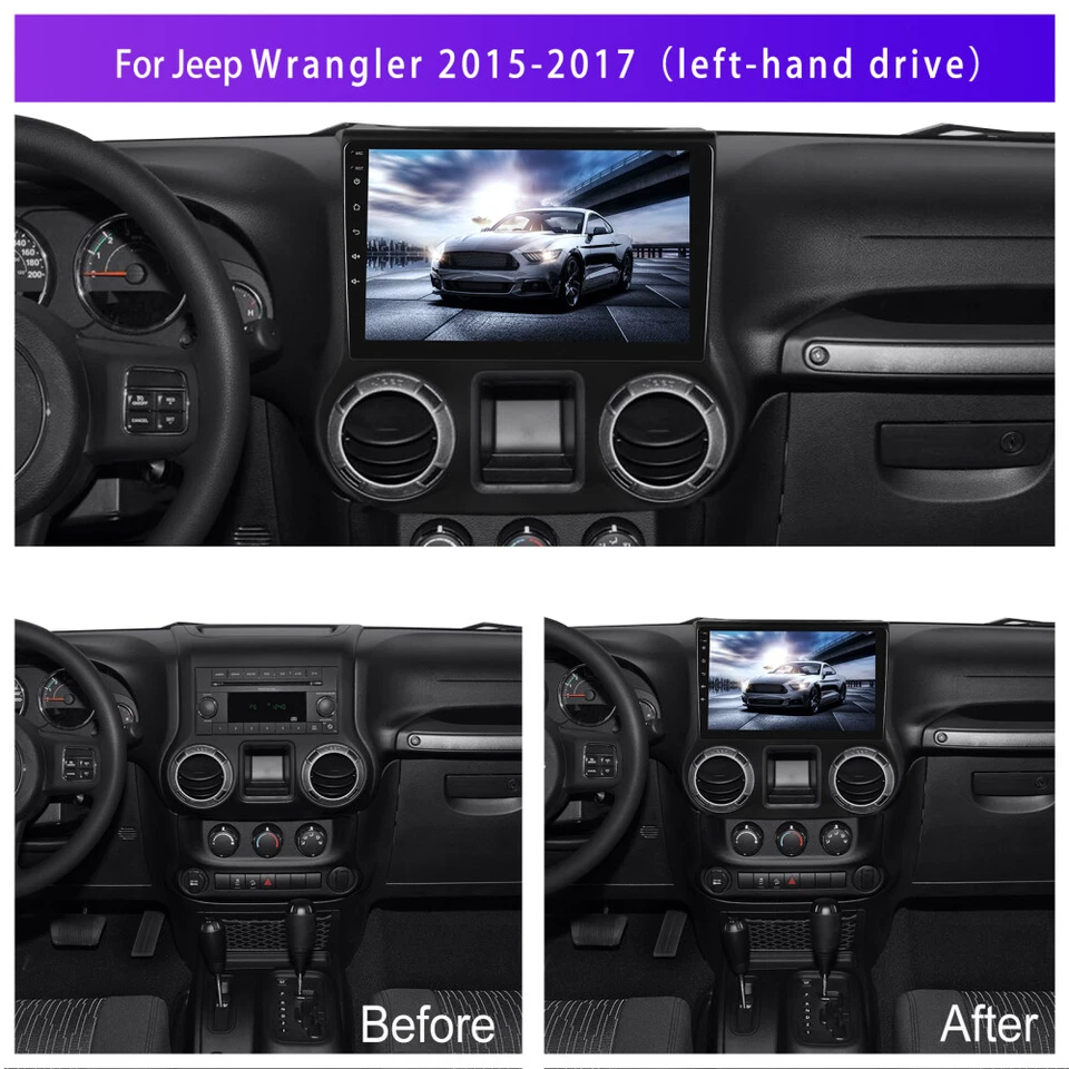 4+64GB 10.1" Android 15 Autoradio CarPlay GPS RDS Für Jeep Wrangler JK 2011-2017 - Bild 2 von 4