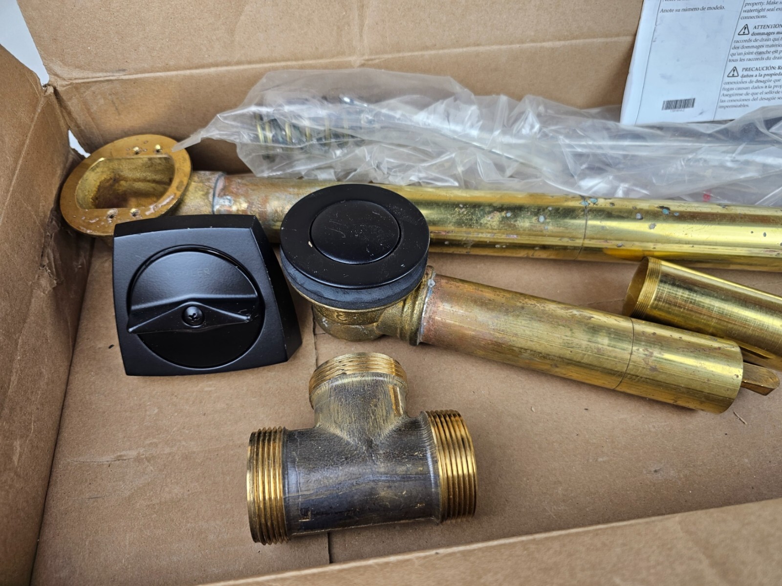 Kohler K-7166-AF-BL Clearflo 1-1/2 inch Adjustable Pop-up Bath Drain Black