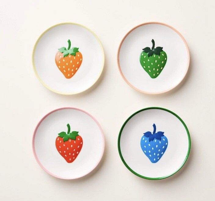 kate spade ⭐︎ケーキプレート４Setパーティに☆ Kate Spade X Target Strawberry Melamine Appetizer Plates Set | eBay