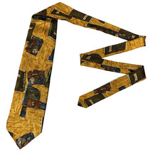 Ermenegildo Zegna Soft Tie Men's Gold Abstract Silk Necktie Handmade In Italy