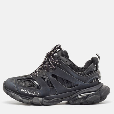 【関税&送料込】Balenciaga Track Faux Leather Mesh And Rubbe Balenciaga Black Faux Leather Mesh Track Sneakers Size 37 | eBay