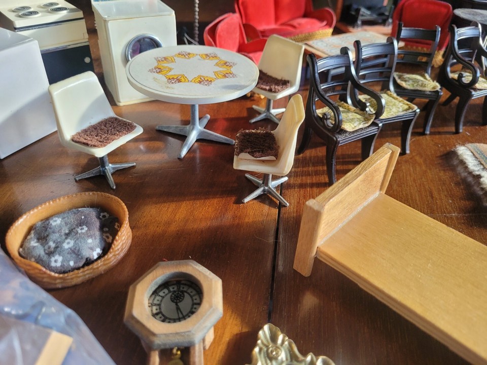 Large Bundle Vintage Victorian/art Deco Dolls House Furniture Bathroom