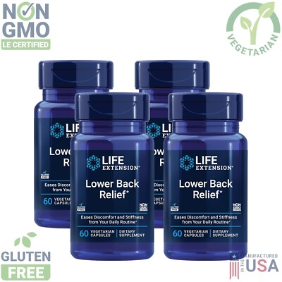 Lower Back Relief Life Extension Vegetarian Chaste Tree Vitex Ginger 4X 60Caps