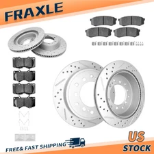 For Toyota 4runner Gx460 2010-2021 Front Rear Drilled Brake Rotors Ceramic Pads