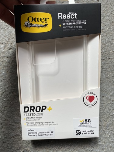 Genuine OtterBox Galaxy S21 5G/LTE React Case Cover + Screen Protector Clear - 第 2/3 張圖片