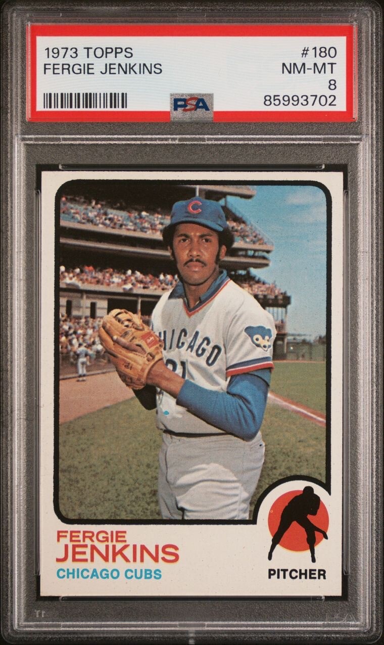 1973 Topps Baseball #180 Fergie Jenkins PSA 8 NM-MT