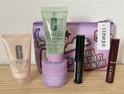 Clinique moisture surge Overnight Mask, Clinique Almost Lipstick, Kosmetiktasche